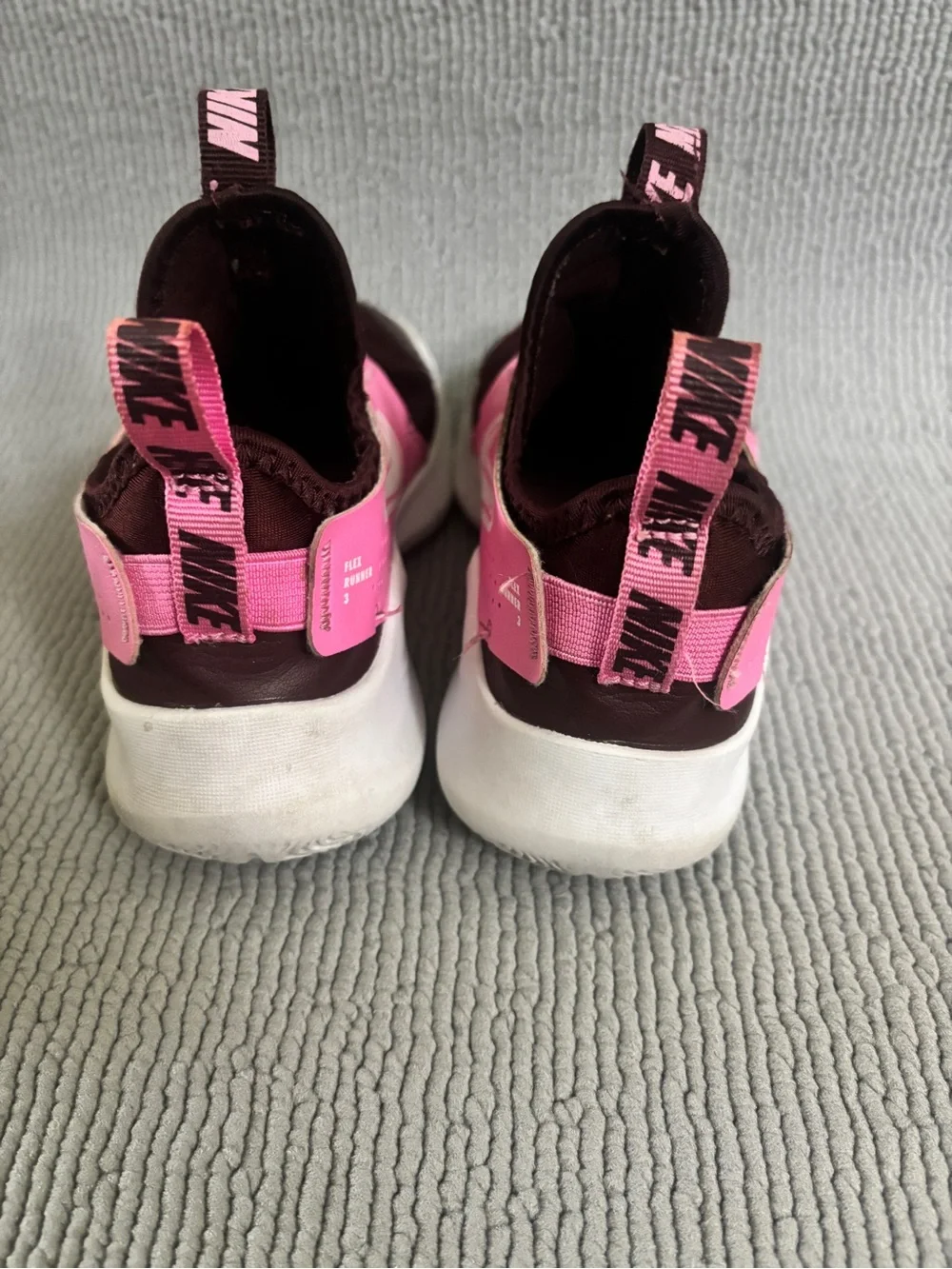 Nike Kids Maroon and Pink Slip-On Athletic Sneakers
